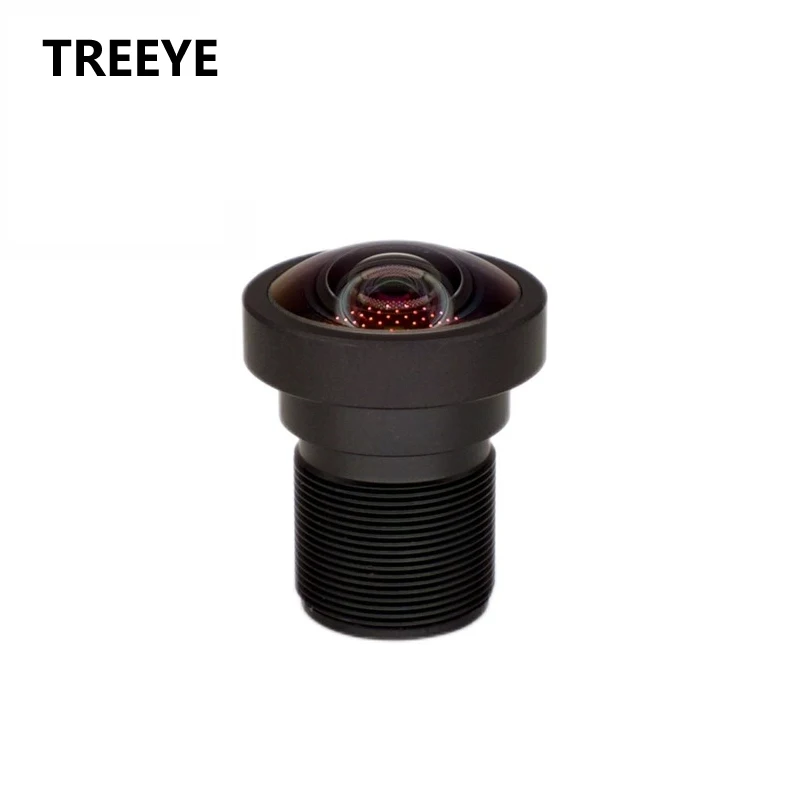 Objectif Fisheye 4K 8 Mégapixels M12 2.1mm F1.8 avec Filtre IR 650nm pour Drone et Caméra déballé, posé sur une surface noire.
