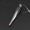1PCS Natural Stone Knife Abalone Black Shell Pendant For Jewelry Making DIY Necklace Earring Accessories Charms Gift 5x40-5x50mm 5