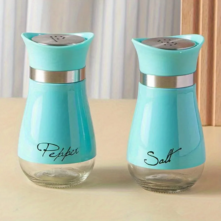 Stainless Steel and Glass Seasoning Bottle Set 1Set/2pcs Perfect for Barbecue Pepper Salt and More Kitchen Supplies