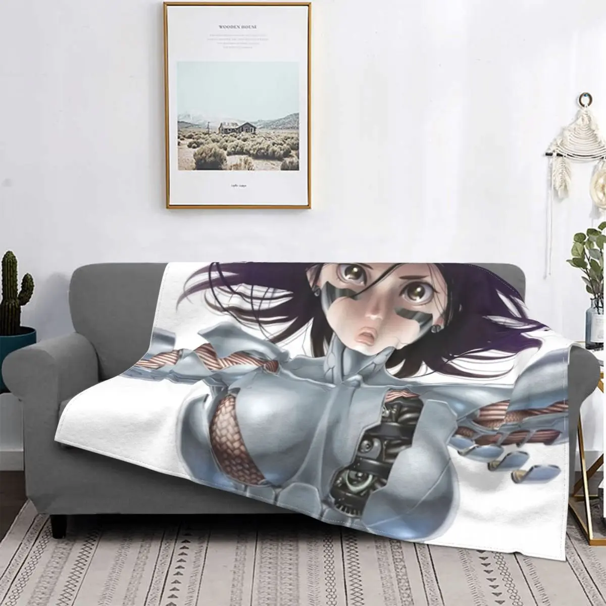 

Одеяло Gunnm Otaku с рисунком аниме, флисовое текстильное украшение, японское мультяшное портативное теплое одеяло для дивана, спальни, плюшевое тонкое одеяло