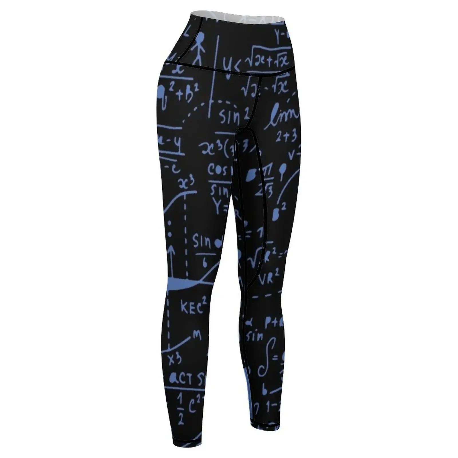 Mathematical formula blue Leggings push up tights for gym womans Womens Leggings