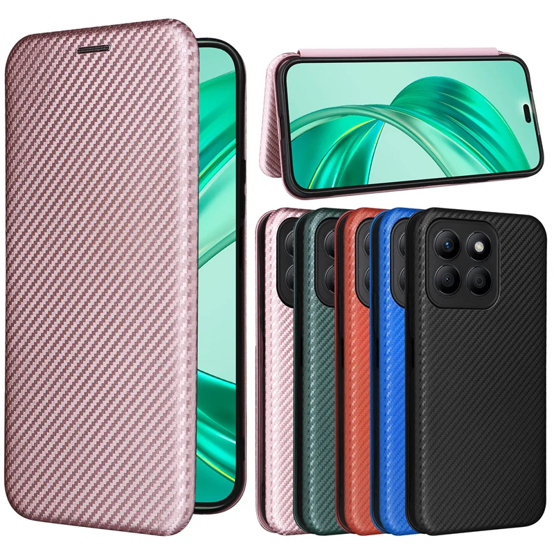 Per Huawei Honor X8B X8B Luxury Flip Custodia Ad Adsorbimento Magnetico In Fibra Di Carbonio Ultra Sottile Per Honor X8B Cover Posteriore Sicura