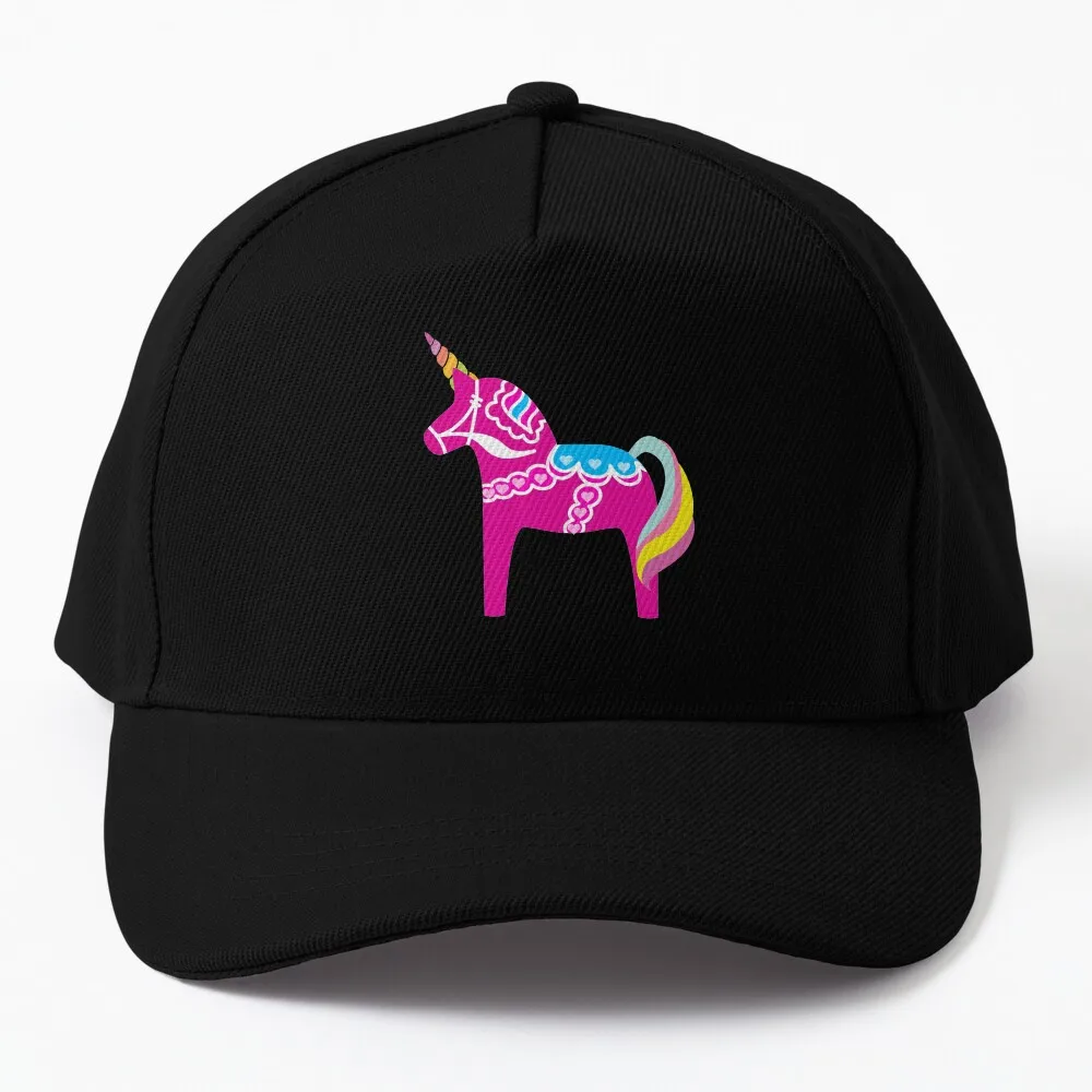 

Pink Dala Unicorn Horse Fun Swedish Baseball Cap Hat Man Luxury Beach Bag Fishing Caps Caps For Women Men'S