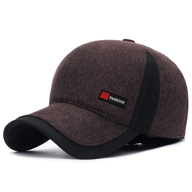 Baseball Cap Baseball Caps Hats Winter Dad Men's Baseball Cap Thicken Cotton Warm Snapback Caps for Men Windproof Ear Protection With Earflap Hat
