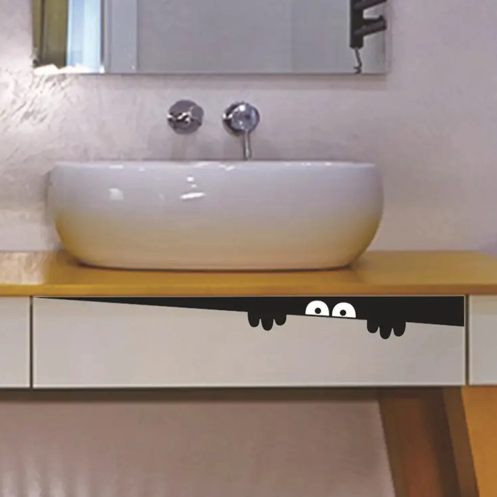 Wall Sticker Toilet Seat Stickers Funny Peep Monster Washbasin Bathroom PVC Cute Cartoon Decal Removable Fashion Home Decor