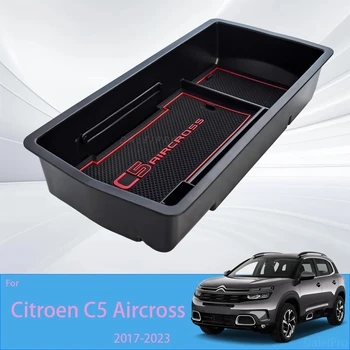 For Citroen C5 Aircross 2017-2023 Car Armrest Storage Box Center Console Organize Tray Storage Box Central Tidying Accessories 1
