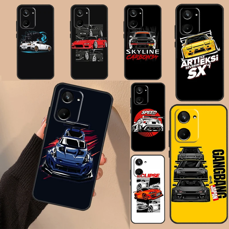 Super Sportowe Etui Buty Wyścigowe Racing Speed Na Samochód Realme 11 10 8 9 Pro Plus Gt Neo 5 2T 3T C11 C15 C25S C21Y C30 C31 C33 C35 C53 C55