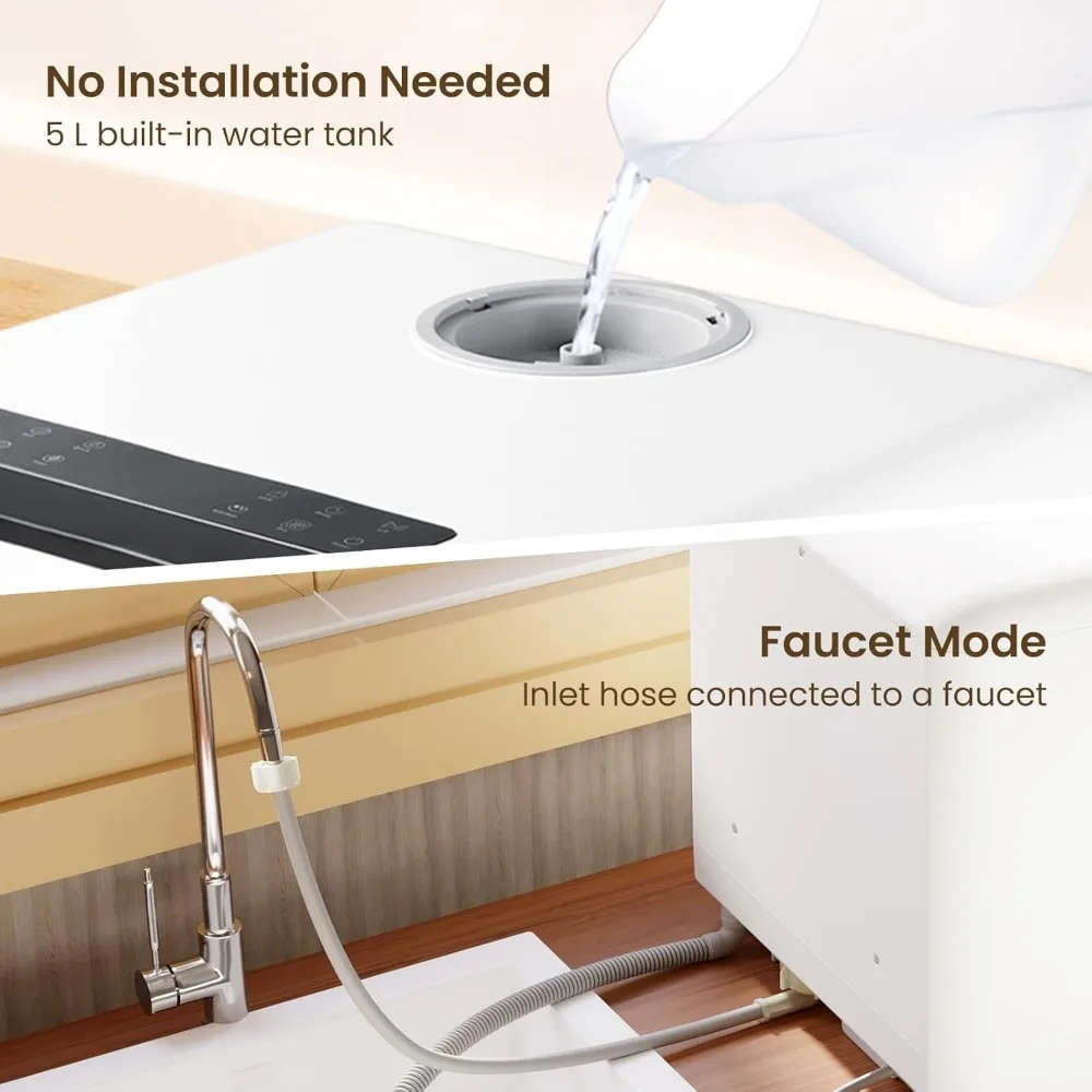 Countertop Dishwasher, NEW Upgraded Model, 8 Wash Programs Portable Dishwasher with Child Lock