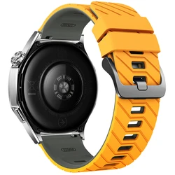 22mm Soft Silicone Sports Band Replacement Bracelet - 22mm Universal (Yellow Gray)