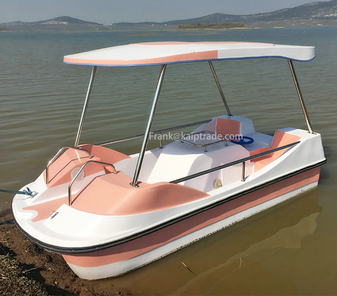 Aqua water amusement equipment 4 person 340cm 11ft fiberglass material paddle human foot pedal bicycle leisure boat for sale