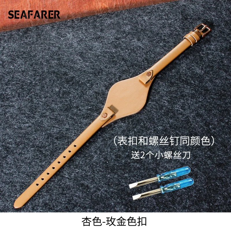 Women's Genuine Cowhide Leather 8mm Watchband - Waterproof & Breathable Strap