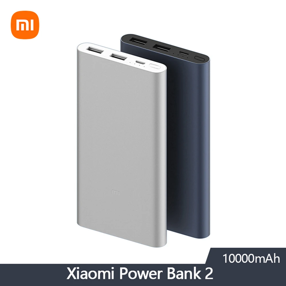 

Оригинальный внешний аккумулятор Xiaomi Power Bank 2, 10000 мАч, портативный внешний аккумулятор 18 Вт, быстрая зарядка с двумя USB-портами для iphone 14, samsung