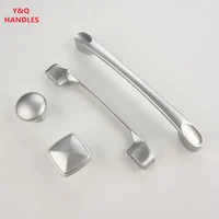 มือจับตู้ลิ้นชัก เฟอร์นิเจอร์ครัว มือจับสำหรับตู้ ลูกบิดประตู ลิ้นชัก เฟอร์นิเจอร์ครัว ลูกบิดสีเงิน อลูมิเนียมแข็ง 2