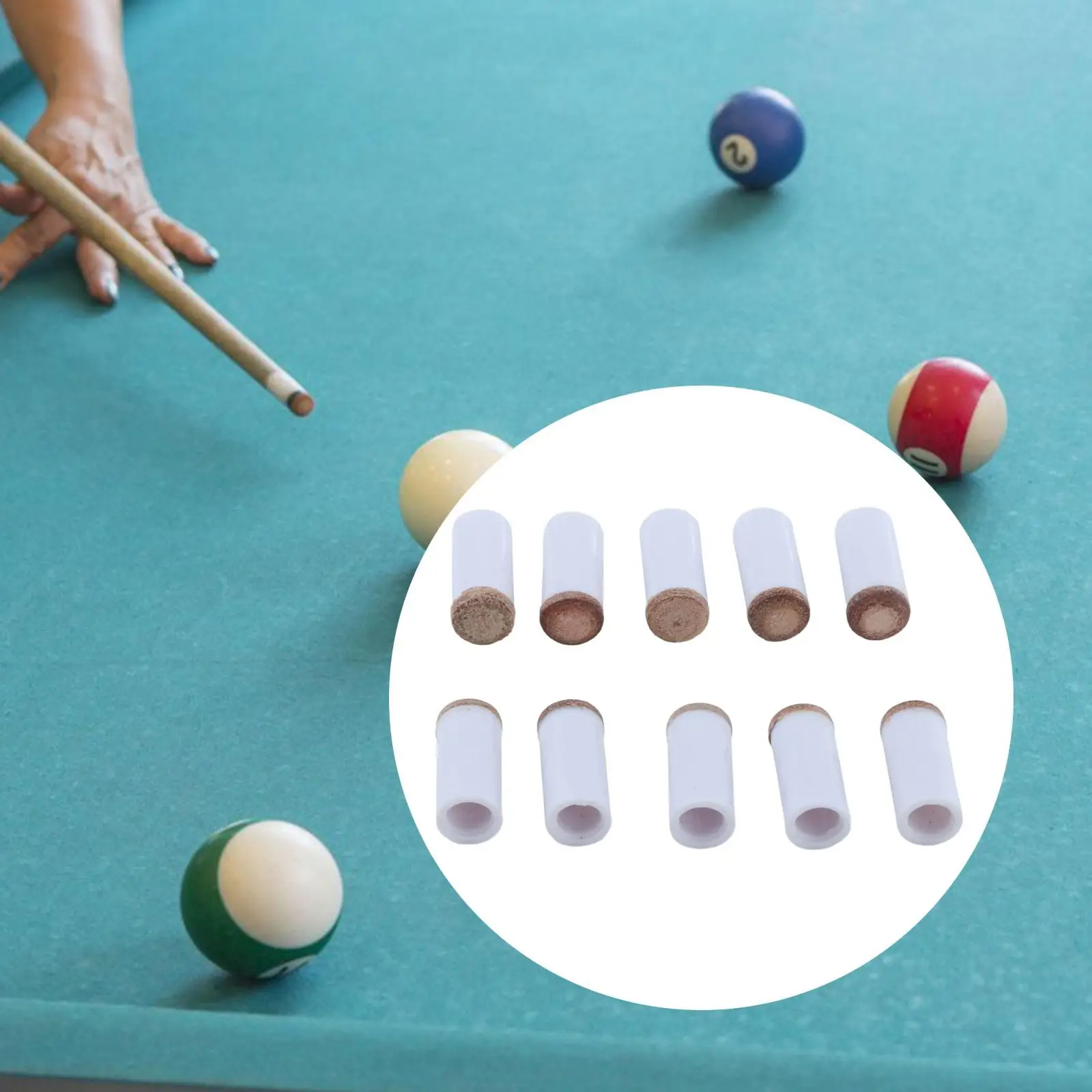 10 Pack Pool Cue Tips and Ferrules, Snooker Repair Professional Billiard Cue Head Thick Long Ferrules 10 Pack Pool Cue Tips and Ferrules, Snooker Repair Professional Billiard Cue Head Thick Long Ferrules