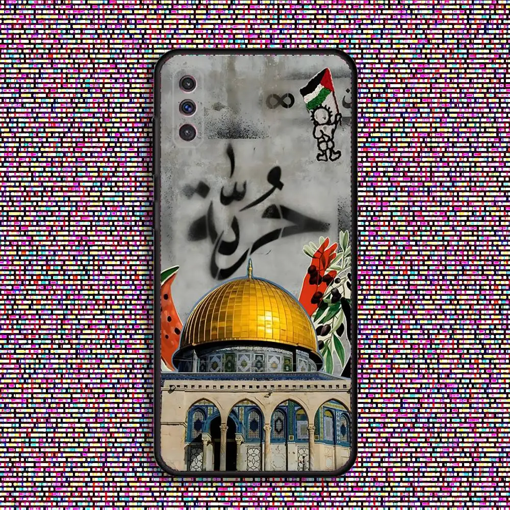 Palestinian Flag Map Black Soft Phone Case