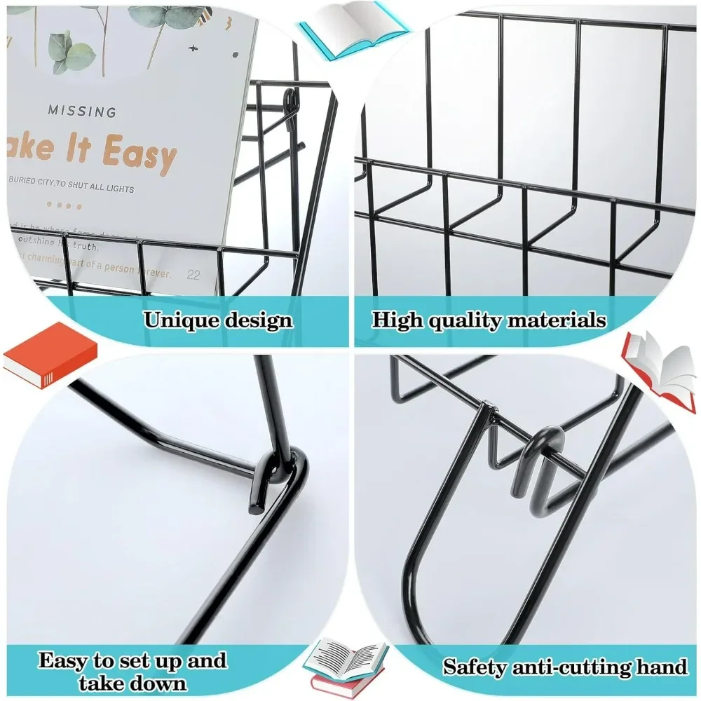 6 Tiered Book Display Rack Wire CD Display Rack Book SigningTabletop Magazine Countertop Holder Retail Literature Brochures 2