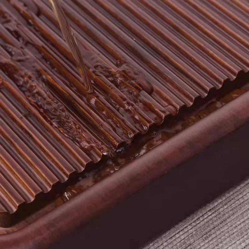 Large Size Solid Wood Tray Retro Ebony Tea Tray Light Luxury Drainage Tea Table Living Room Tea Ceremony Tool Chinese Teaware