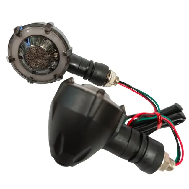 12V 10mm Motorcycle Sequential Flowing Flash Indicator Lamp Retro Dual-color Rotate LED Turn Signal LED Lights