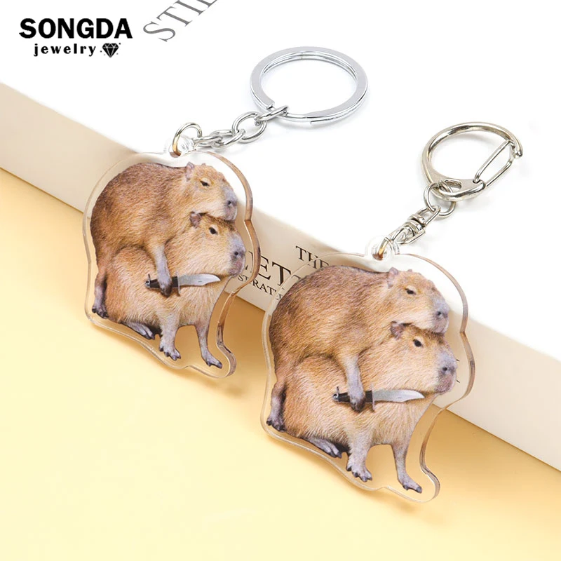  LIANXUE Cute Acrylic Keychain Adorable Capybara Acrylic Keyrings  Lightweight and Durable Keyring for Keys and Bags Accessory Acrylic :  Clothing, Shoes & Jewelry