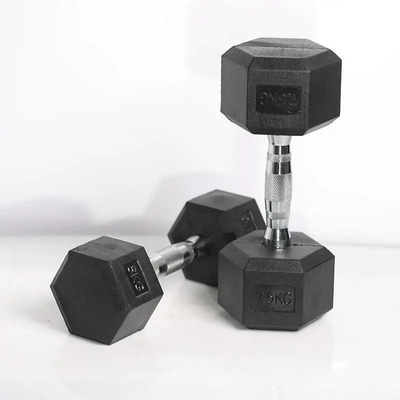 Solid Cast Iron Hexagonal Dumbbell Set, Hexagonal Dumbbell, Gym, Protection, Floor Safety, Fitness Set with Shelf, High Quality