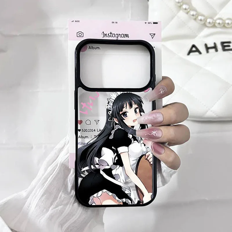 Charming Cartoon Anime Girl Shockproof Clear Matte Phone Case