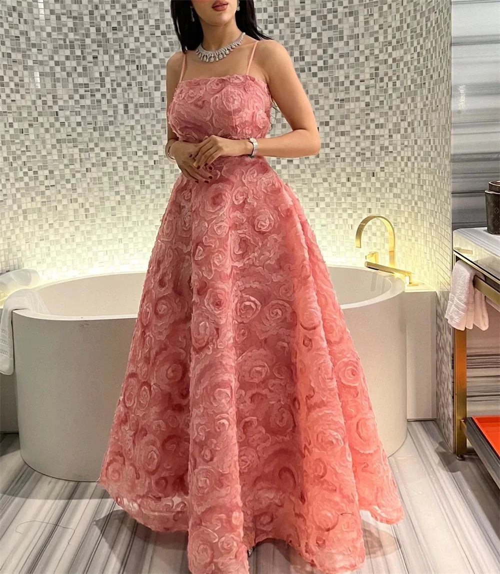 

Prom Dress Strapless Women 2024New 3D Roseleaf Fashion Evening Gowns Formal Occasion Dresses فستان سهرة نسائي سعودية