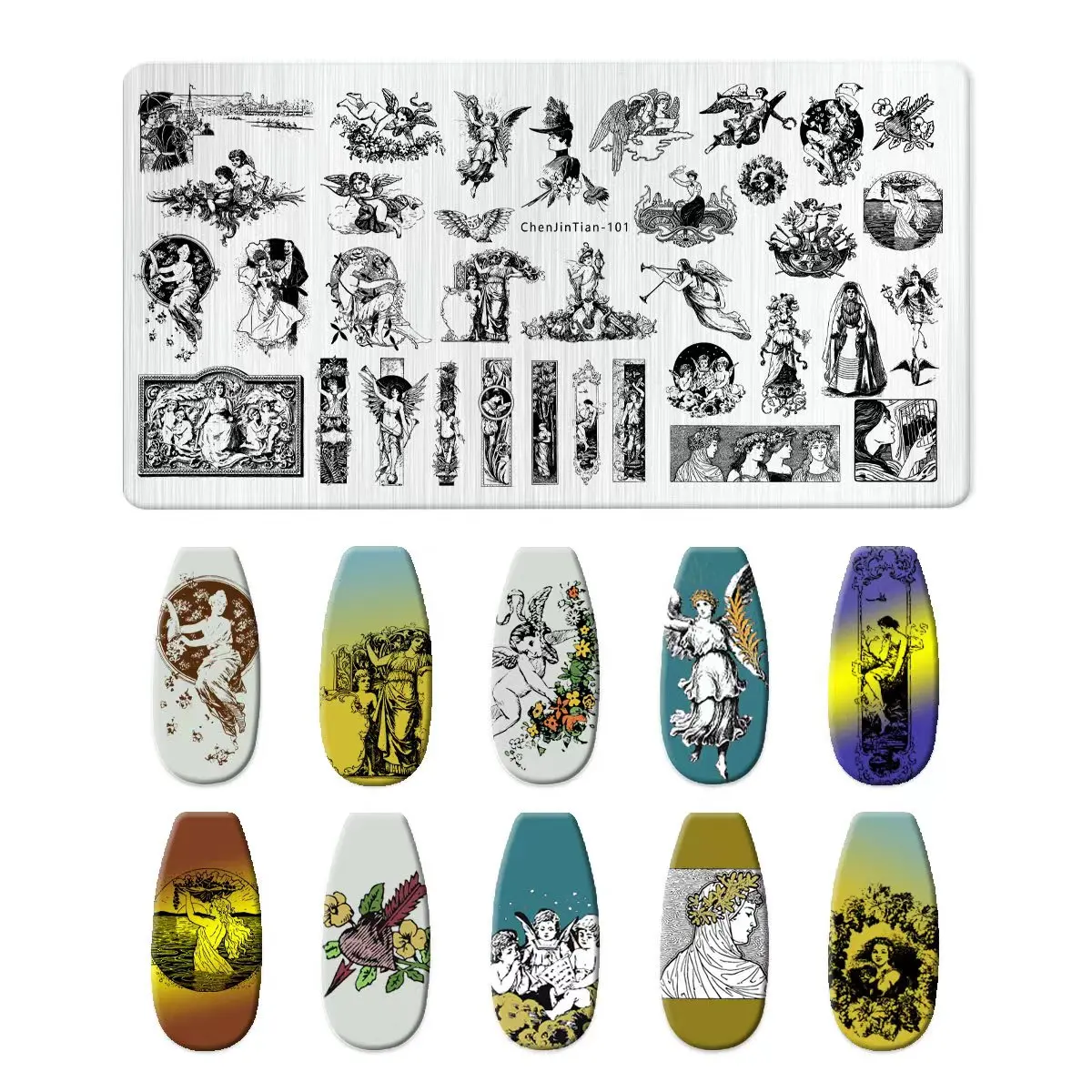 Flowers Nail Art Stamping Plates Fish Plant Leaf Snake Orchid Animal Print French Tip Nail Stamp Template Stencil Manicure Tools 4