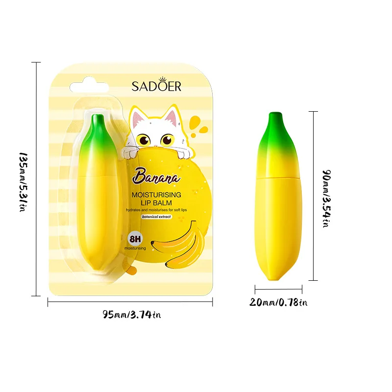 SADOER Banana Pineapple Lip Balm Long-acting Moisturizing Lip Treatment