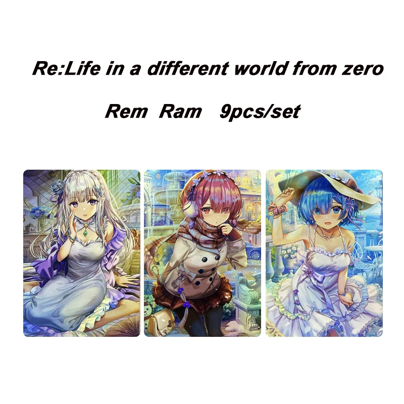 

ACG 3pcs/set Re:Life in a different world from zero Anime collection card DIY Rem Ram Flash card Board game card Christmas gift