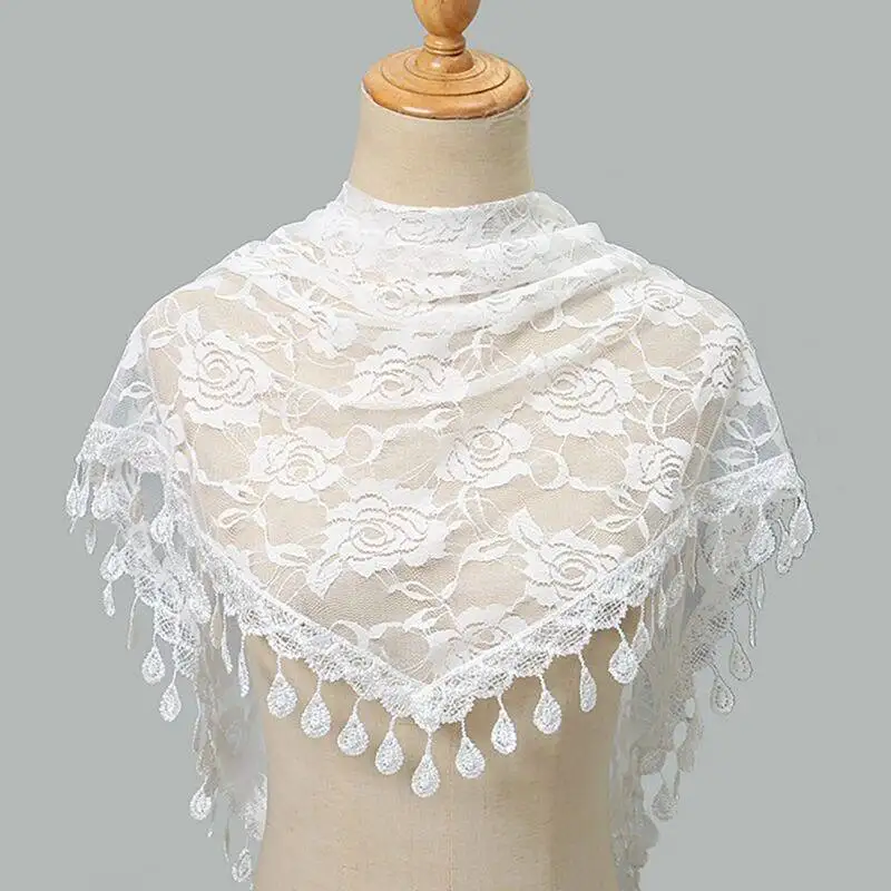 Elegant Black and White Lace Rose Veil for Women - Perfect for Western Weddings