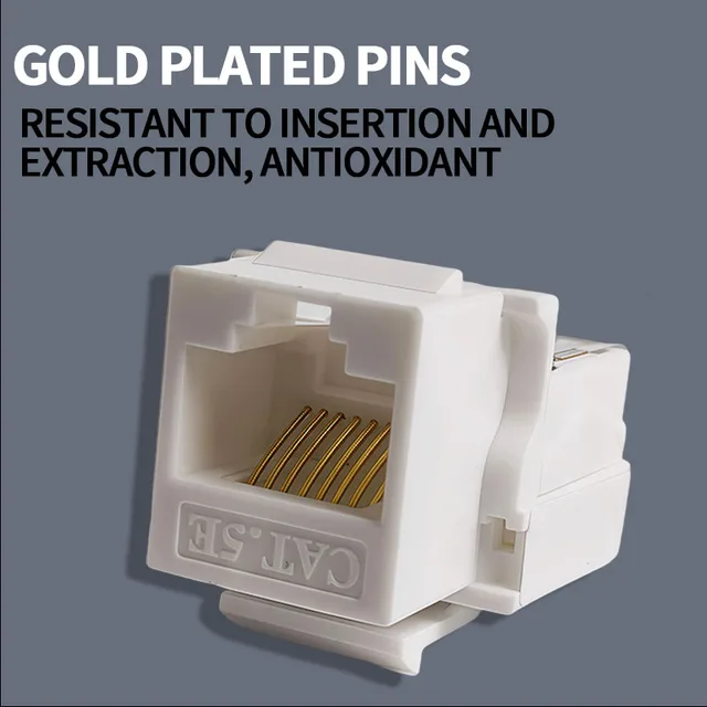 10PCS Cat5e Tool-Less Keystone Jack Connector Adapter, Keystone Module Connector Internet Network Ethernet LAN Cable 2