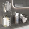 Clear Bathroom Wall Mounted Storage Box Plastic Wall Mount Organizer Storage Box Container Bin Bathroom Phone Holder Basket 5