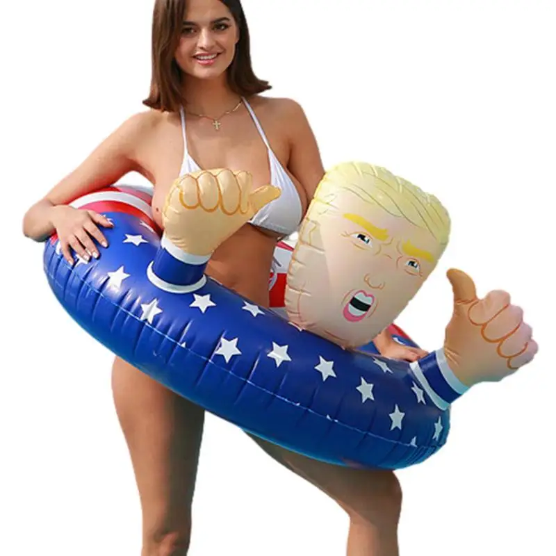 

Надувное плавательное кольцо Трампа, флаг США, портрет, плавающий ряд, Lifebuoys для пляжей, бассейнов, вечеринок