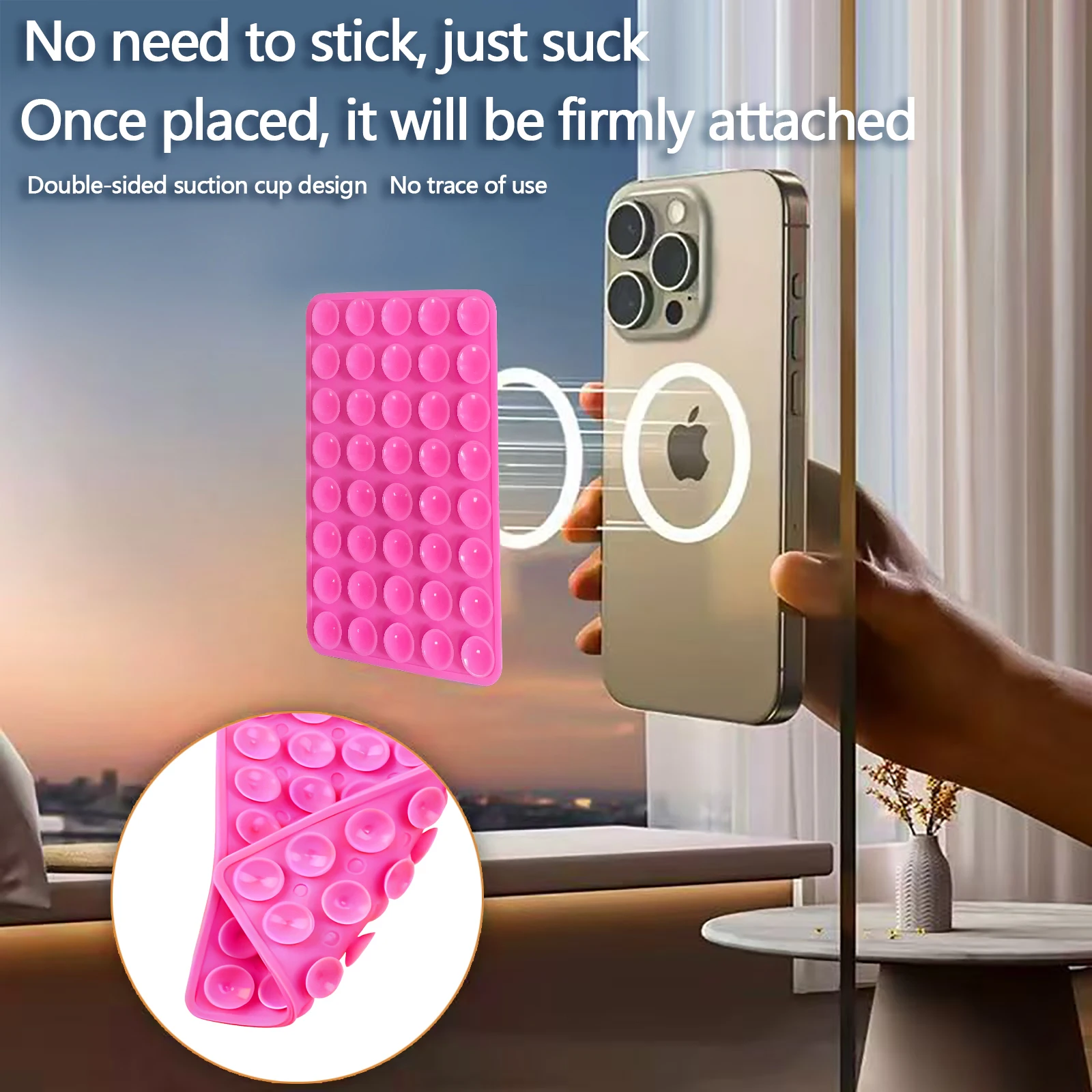 Multicolor Strong Silicone Suction Cup Phone Holder - Anti-Slip, Hands-Free Mount