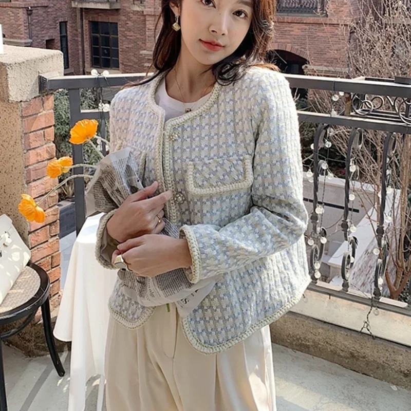 High Quality French Vintage Small Fragrance Tweed Jacket Coat