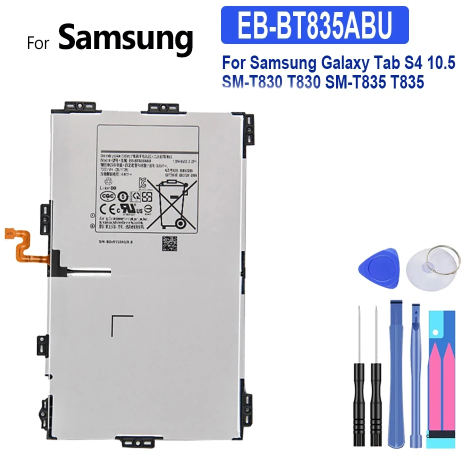 EB-BT835ABU Phone Battery For Samsung Galaxy Tab S4 10.5 SM-T830 T830 SM-T835 T835 Battery Free Tools 7300Mah rechargeable battery