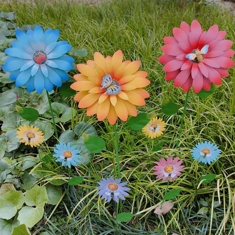 

Кованое железное украшение в виде подсолнуха, пчелиный фестивальный кол для сада, двора, статуя, декор, металлические садовые