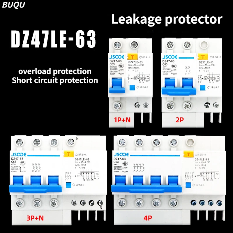 Miniature Circuit Breaker, Leakage Protection DZ47LE 32 2P 2