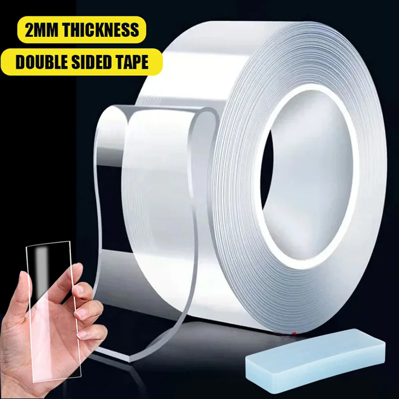 DoubleSidedAdhesiveTapeNanoTapeWaterproofReusableHeatResistant