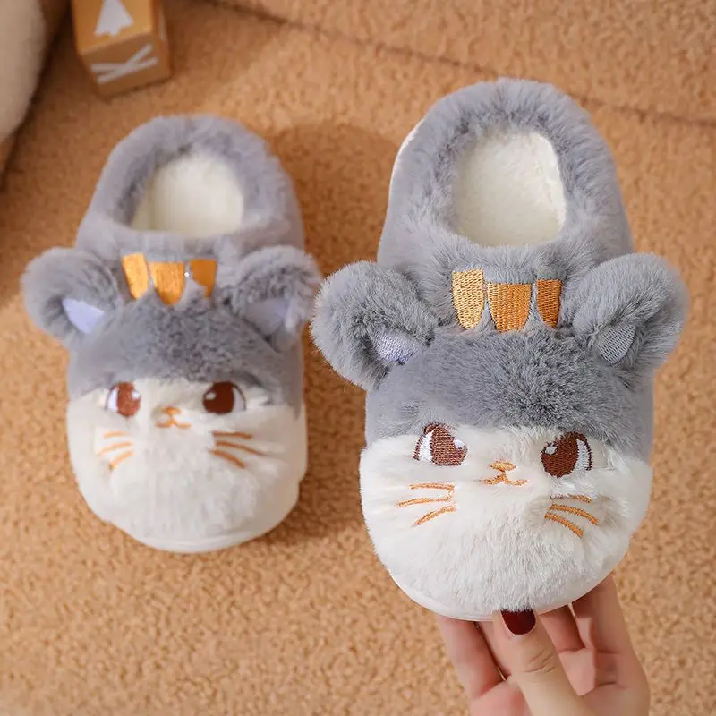 Feerldi Children Slipper Cat Animal Cartoon Kids Shoes Top Quality Flat Flip flop Lovely Little Kitten Indoor Soft Slippers lovely cartoon animal sandals for girls beach clogs for children mule 2022 hot style kid s dinasour shoes for boy