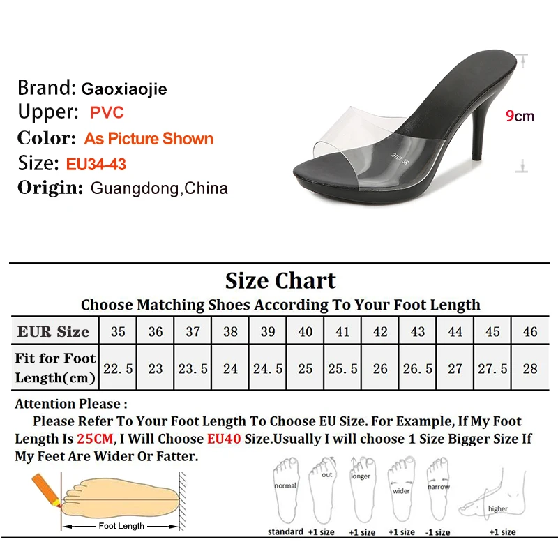  Candy Colors High Heels 9cm Women's Shoes Thin Heels Clear PVC Pep Toe Ladies Pumps Round Head Slip On Slippers Party Shoes, view 5
