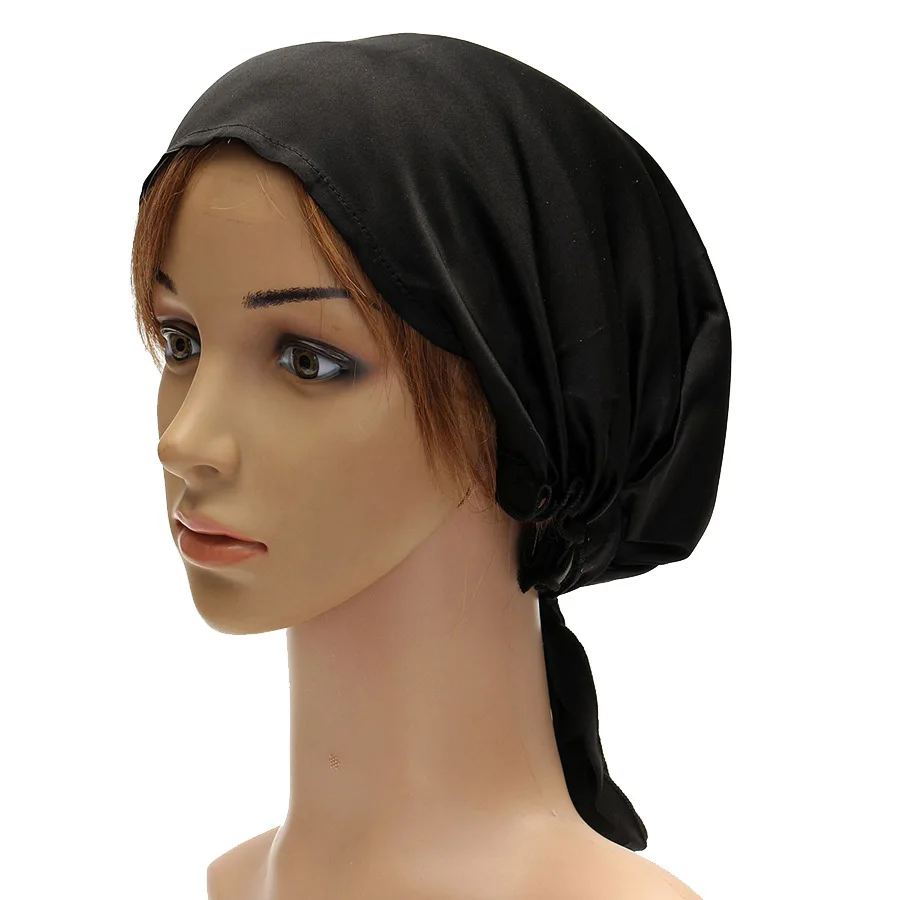 Birdtree 100% Mulberry Silk Bonnets Women  Bowtie Sleeping Night Cap Pure Hair Wrap Beanie For Curly Girl Headwrap A34322M 4