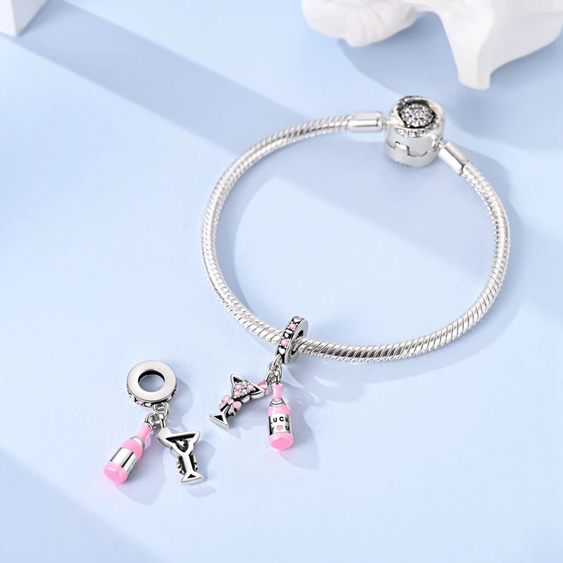 Charms aus 925er-Sterlingsilber, Prinzessinnenkleid, Schnecken-Herz-Anhänger, passend für Armbänder, Perlen, Herstellung von edlem Schmuck für Frauen, Geschenk – Detail 27