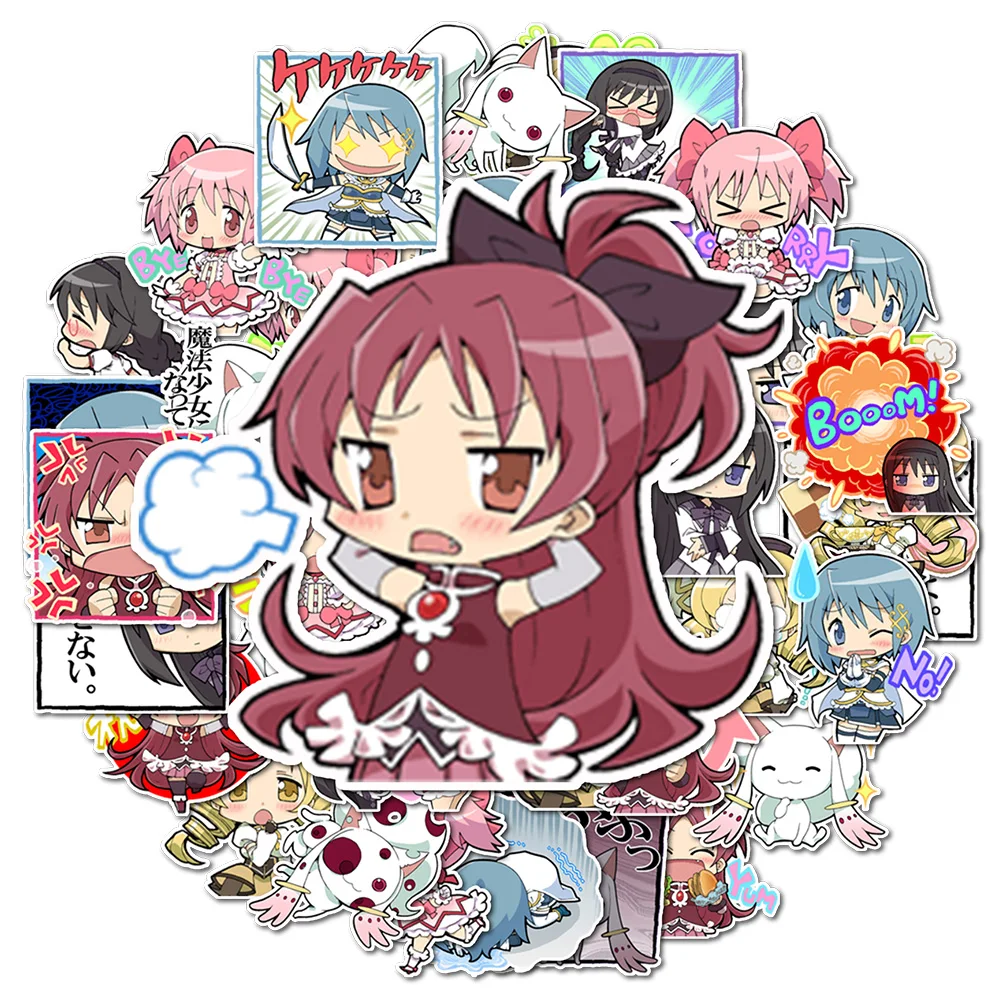 40 Stück Puella Magi Madoka Magica Cartoon-Aufkleber im handgezeichneten Stil – DIY-dekorative Aufkleber für Handyhüllen und Kinderstudios – Detail 2