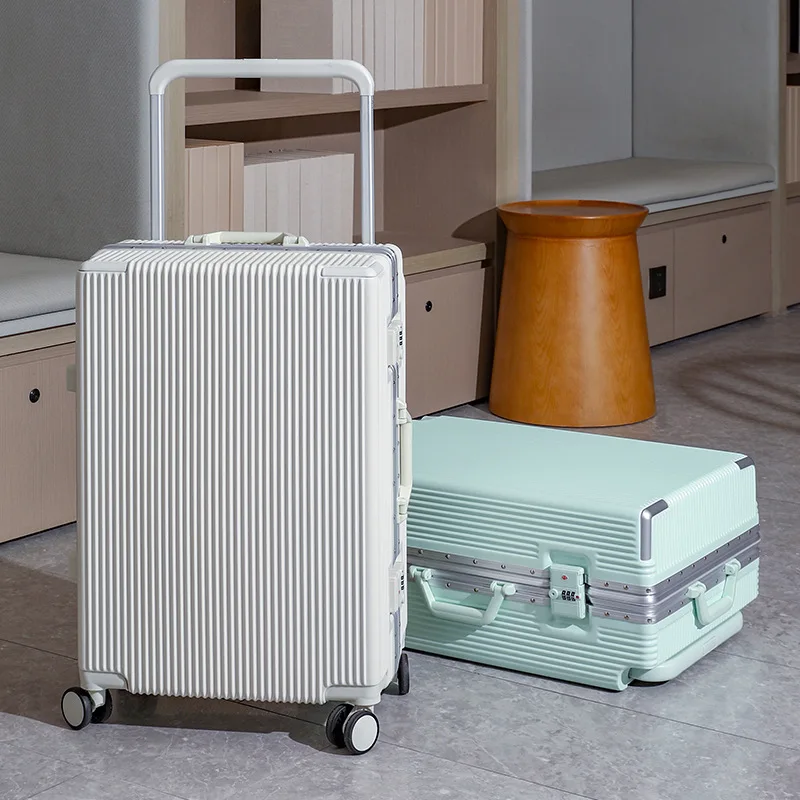 Couple's Travel Suitcase 20/22/24/26 Inch Aluminum Frame Business Password Box Rolling Suitcase for Man Women Carry on Luggage