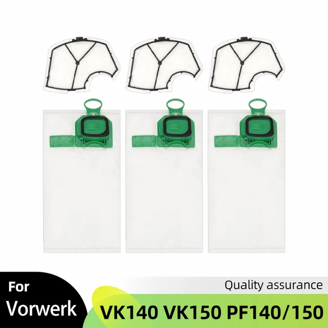 Kit de repuesto de bolsas de filtro de polvo PF 140/150 para Vorwerk Kobold  VK140