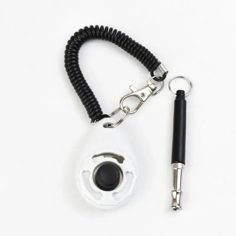 1 Piece Pet Cat Dog Training Clicker Pet Obedient Whistle Adjustable Wrist Strap Sound Key Chain Household Supplies dog whistle dog clicker