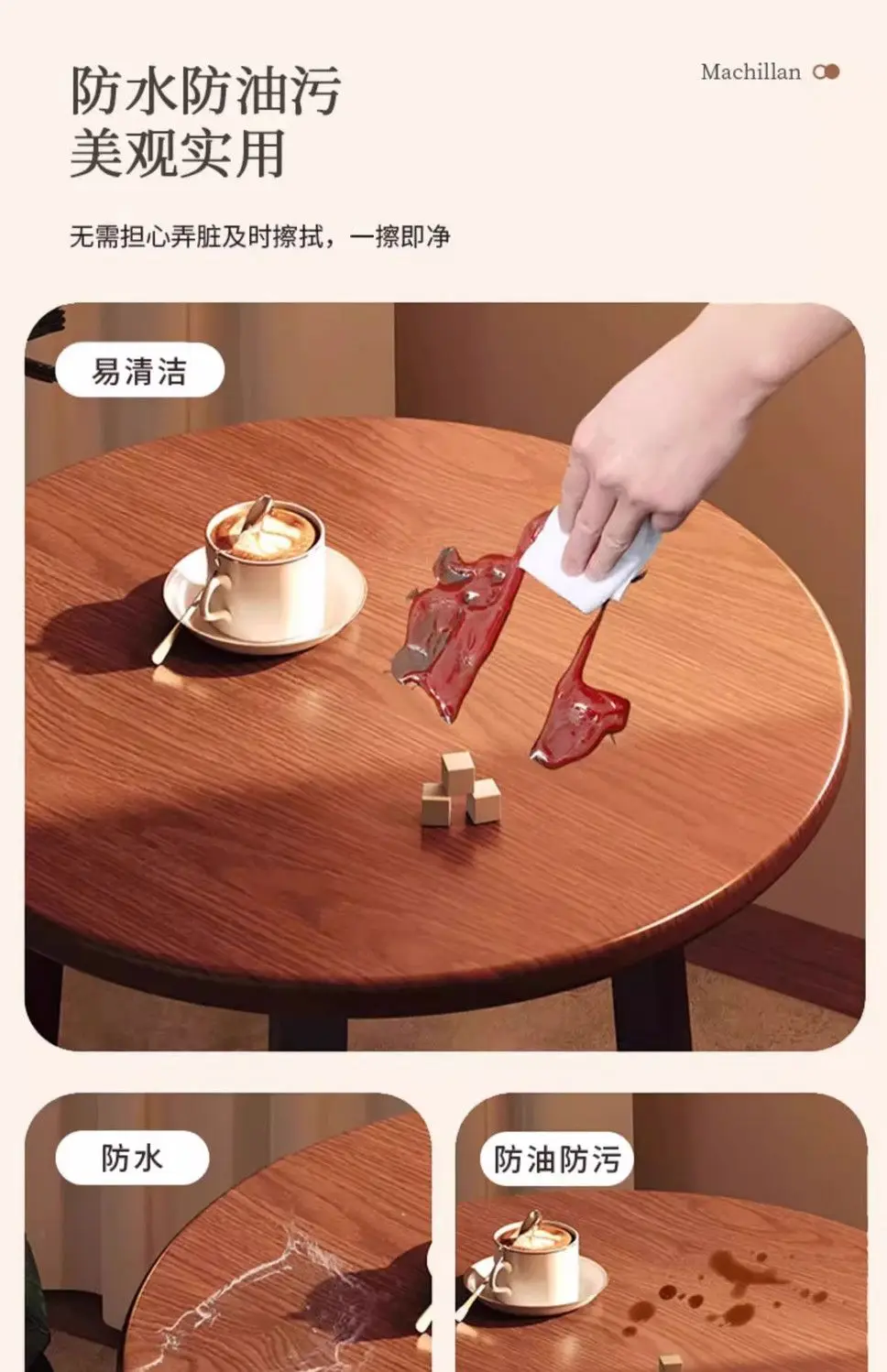 Wood Coffee table family small apartment sofa side living room tables round balcony bedroom bedside tea table shelf