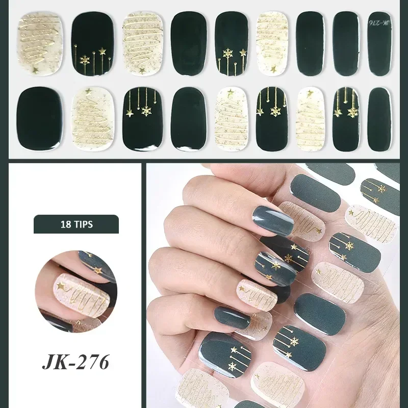 16/18/20Tips French Gel Nail Strips Patch Sliders Adhesive Waterproof Long Lasting Full Cover Gel Nail Stcikers UV Lamp Need 2