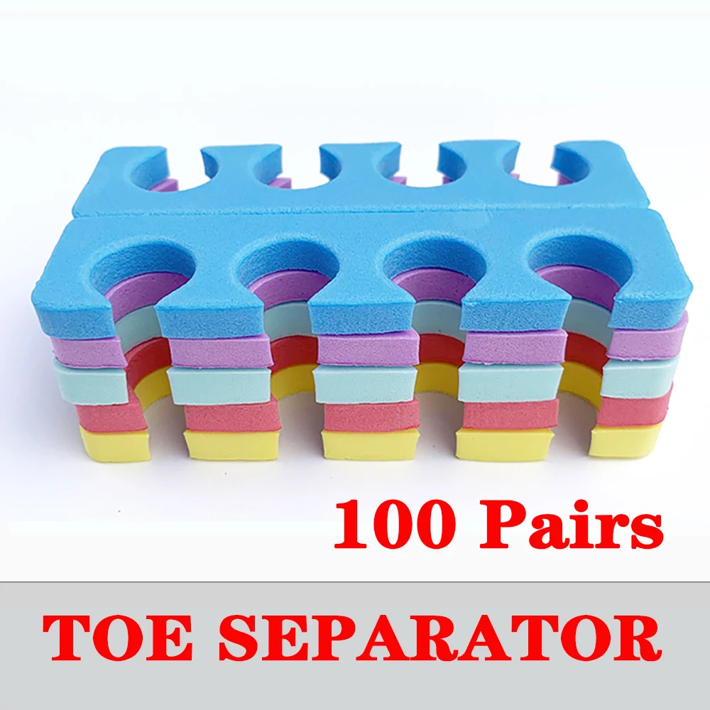 100 Pairs Nail Toe Separator EVA Sponge Environmental Protection Material Salon Shop Special Disposable Nail Tools